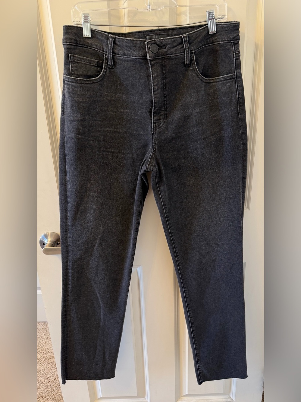 Kut From The Kloth Reese High Rise Fab Ab Ankle Straight Leg, Washed Black, 12